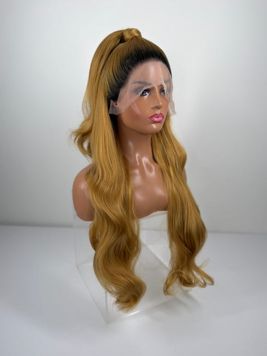 Pre-Styled Rooted Gold Wig