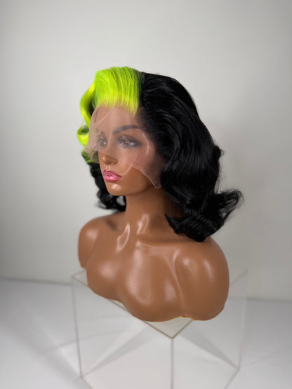 Pre-Styled Billie Green Wig