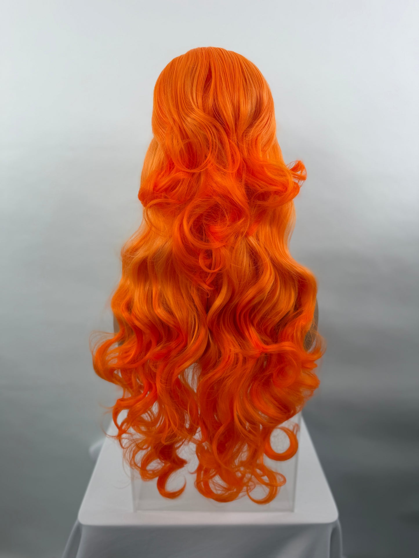 Pre-Styled Bright Orange Ombré Wig