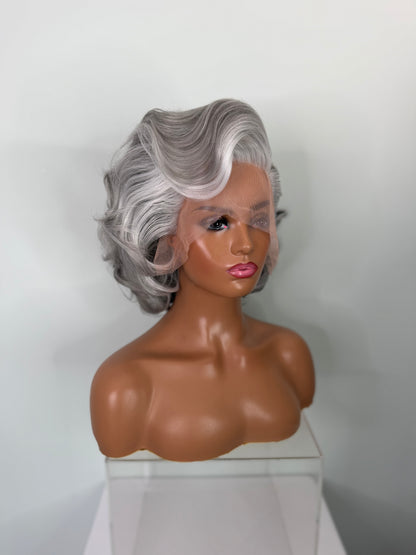 Pre-Styled Silver Fox Wig