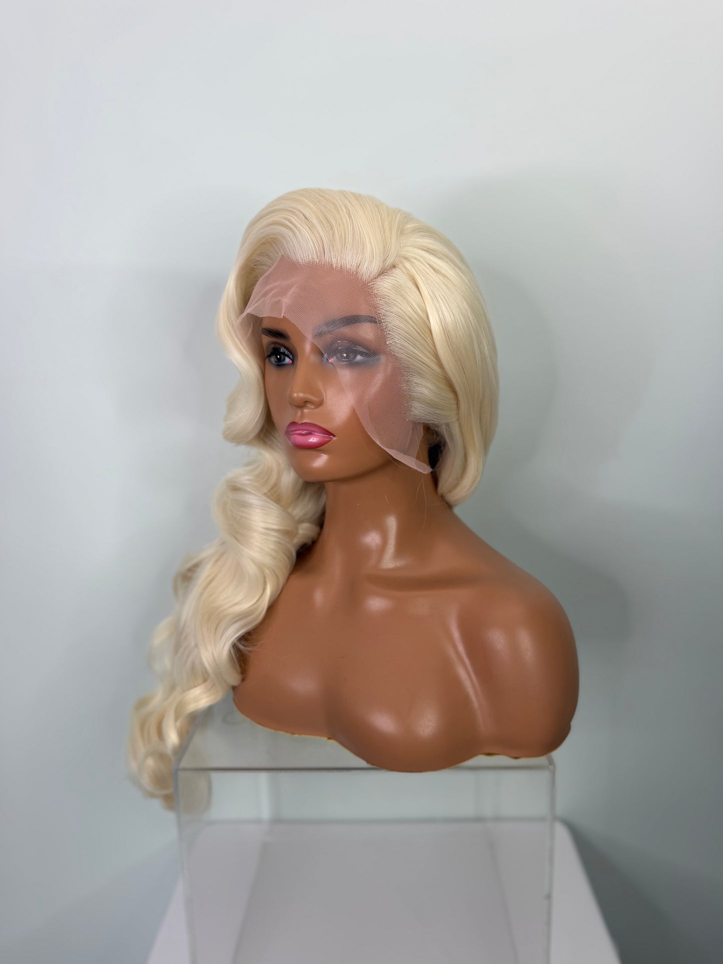 Pre-Styled Platinum Wig