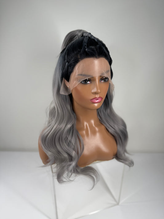 Pre-Styled Rooted Steel Grey Wig