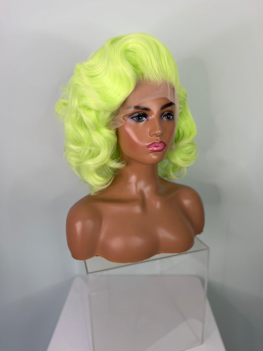 Pre-Styled Soft Lime Wig