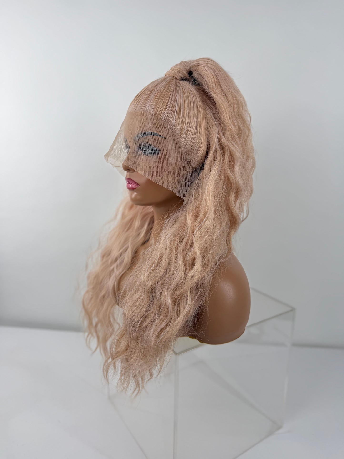Pre-Styled Peachy Blonde Wig