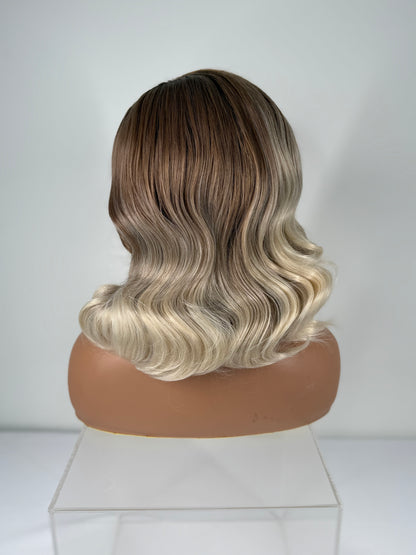Pre-Styled Bleach Blonde Ombré Wig