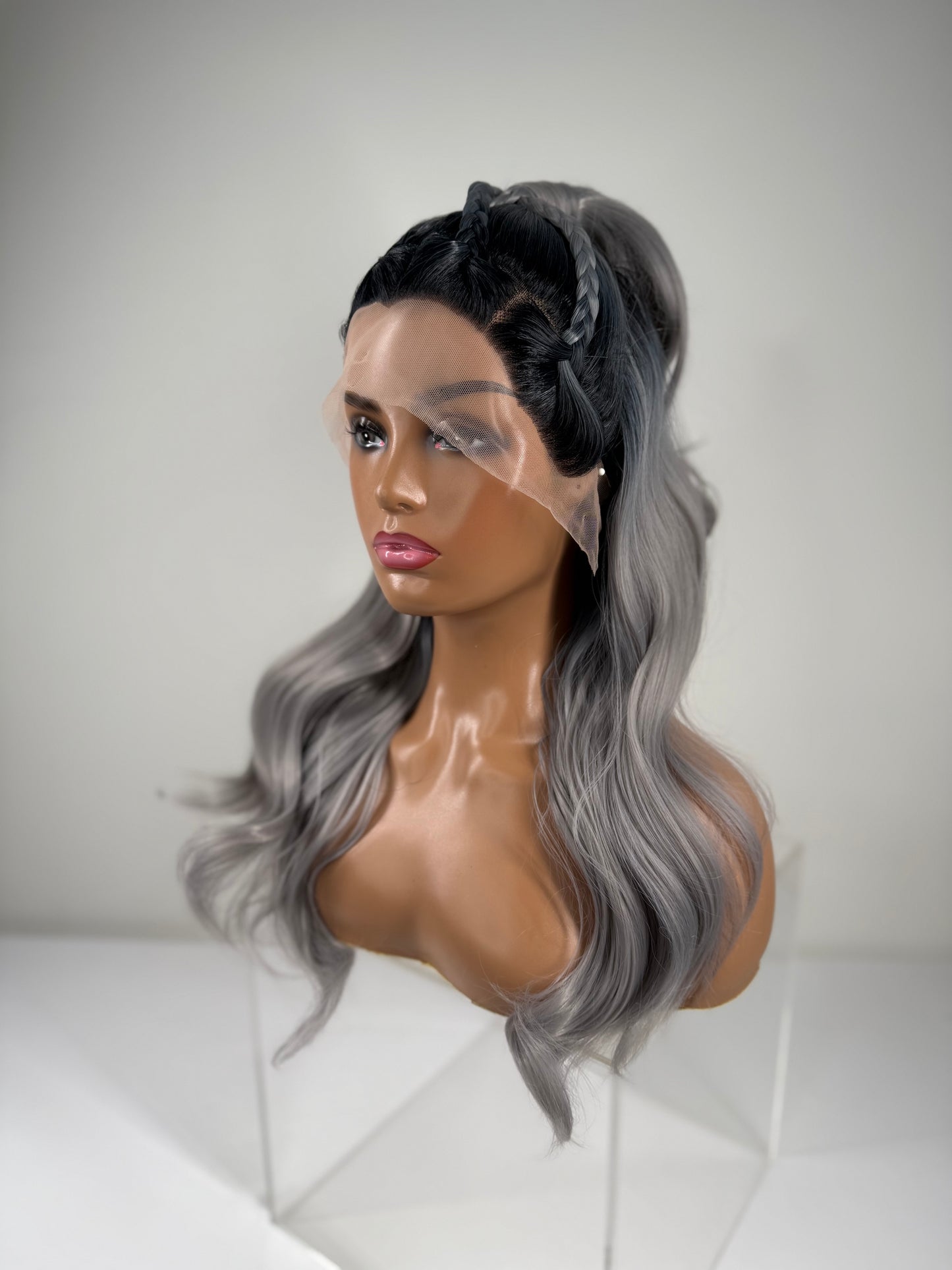 Pre-Styled Rooted Steel Grey Wig