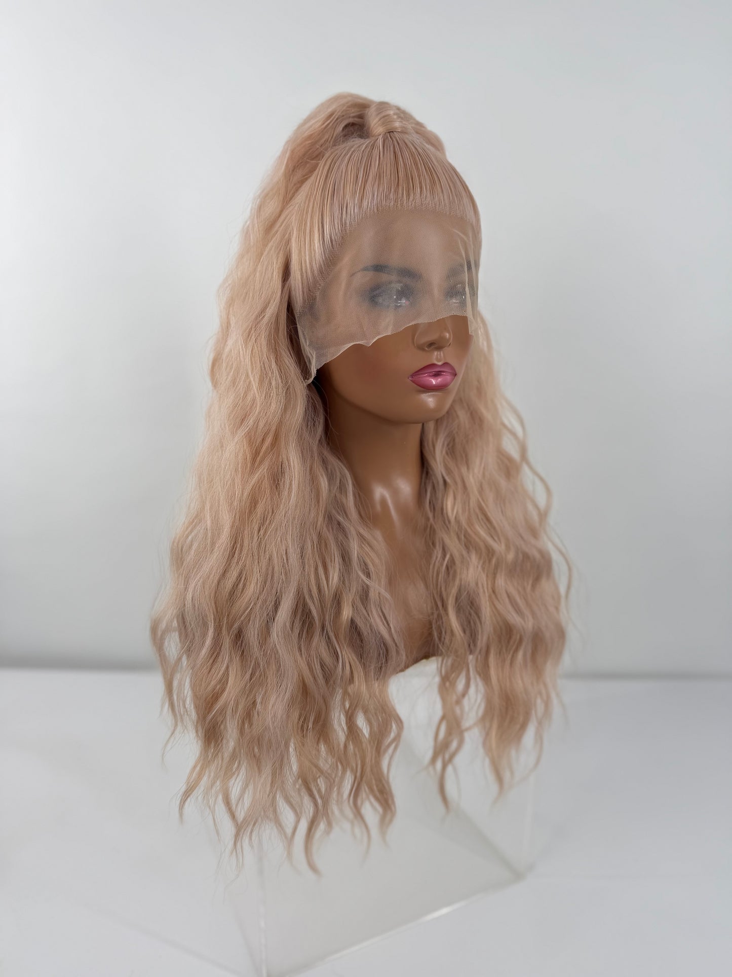 Pre-Styled Peachy Blonde Wig