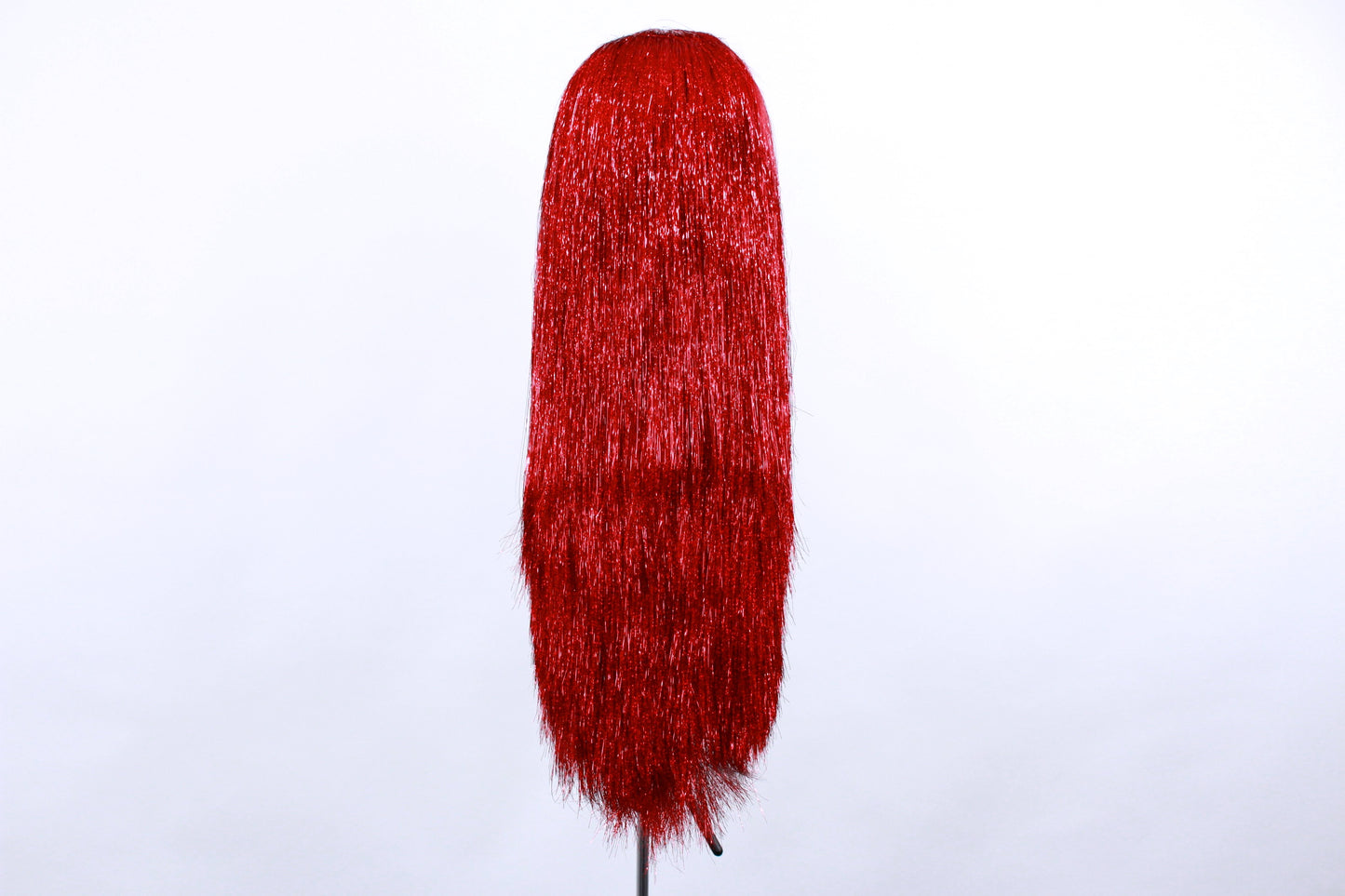 Bright Red Sparkle Tinsel Wig