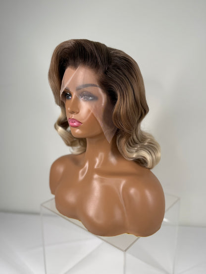 Pre-Styled Bleach Blonde Ombré Wig