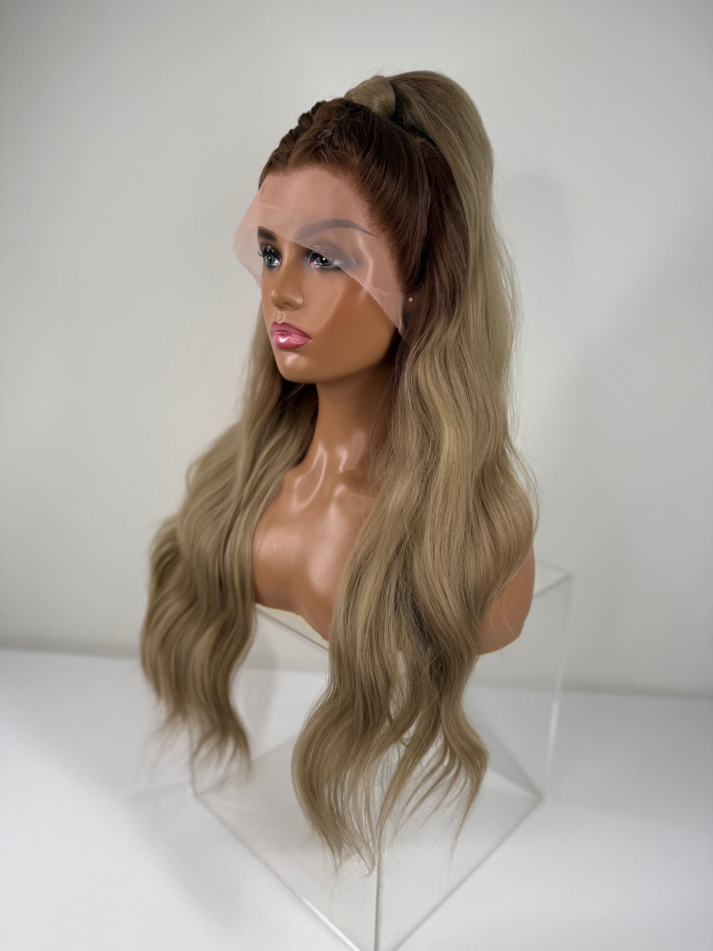 Pre-Styled Rooted Butterscotch Blonde Wig