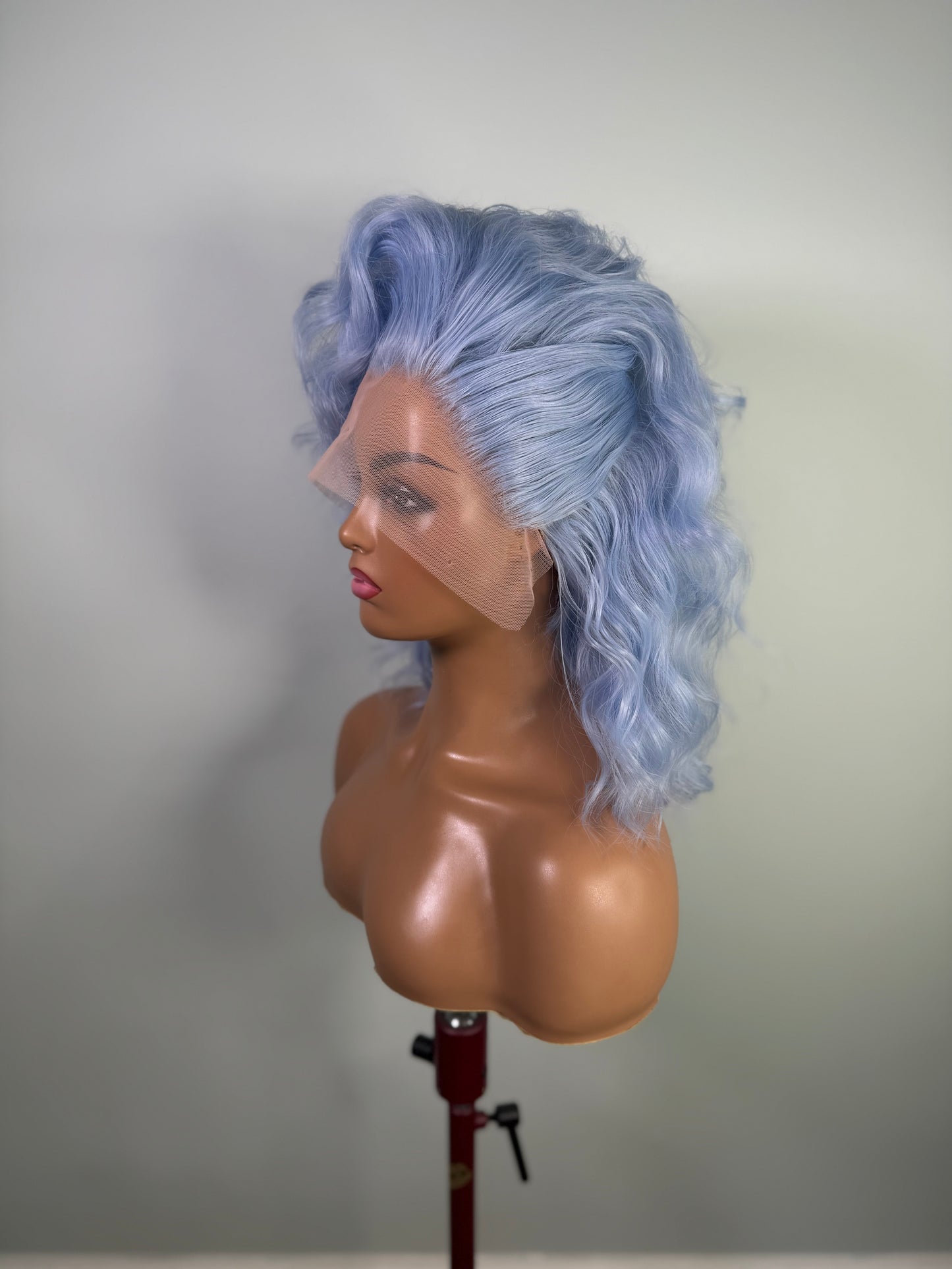 Pre-Styled Glacier Blue Wig