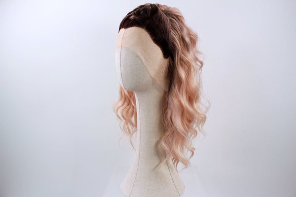 Pre-styled Rooted Frosted Peach Wig