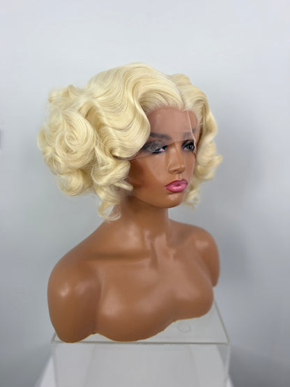 Pre-Styled Platinum Wig