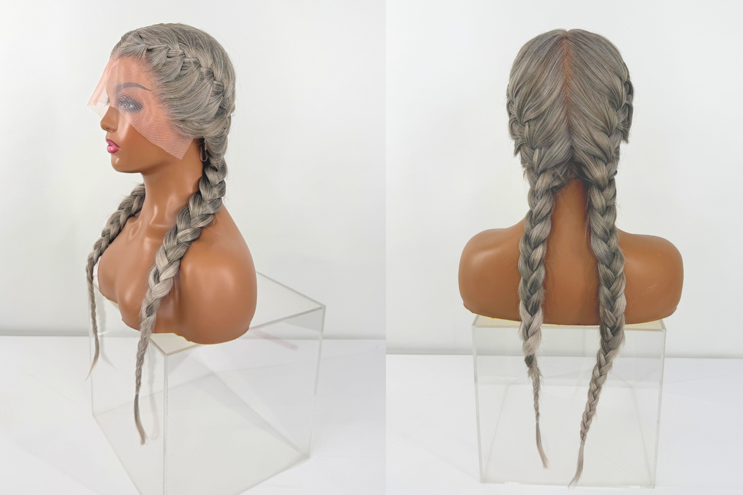 Braided Lacefront Wig- Platinum Ash
