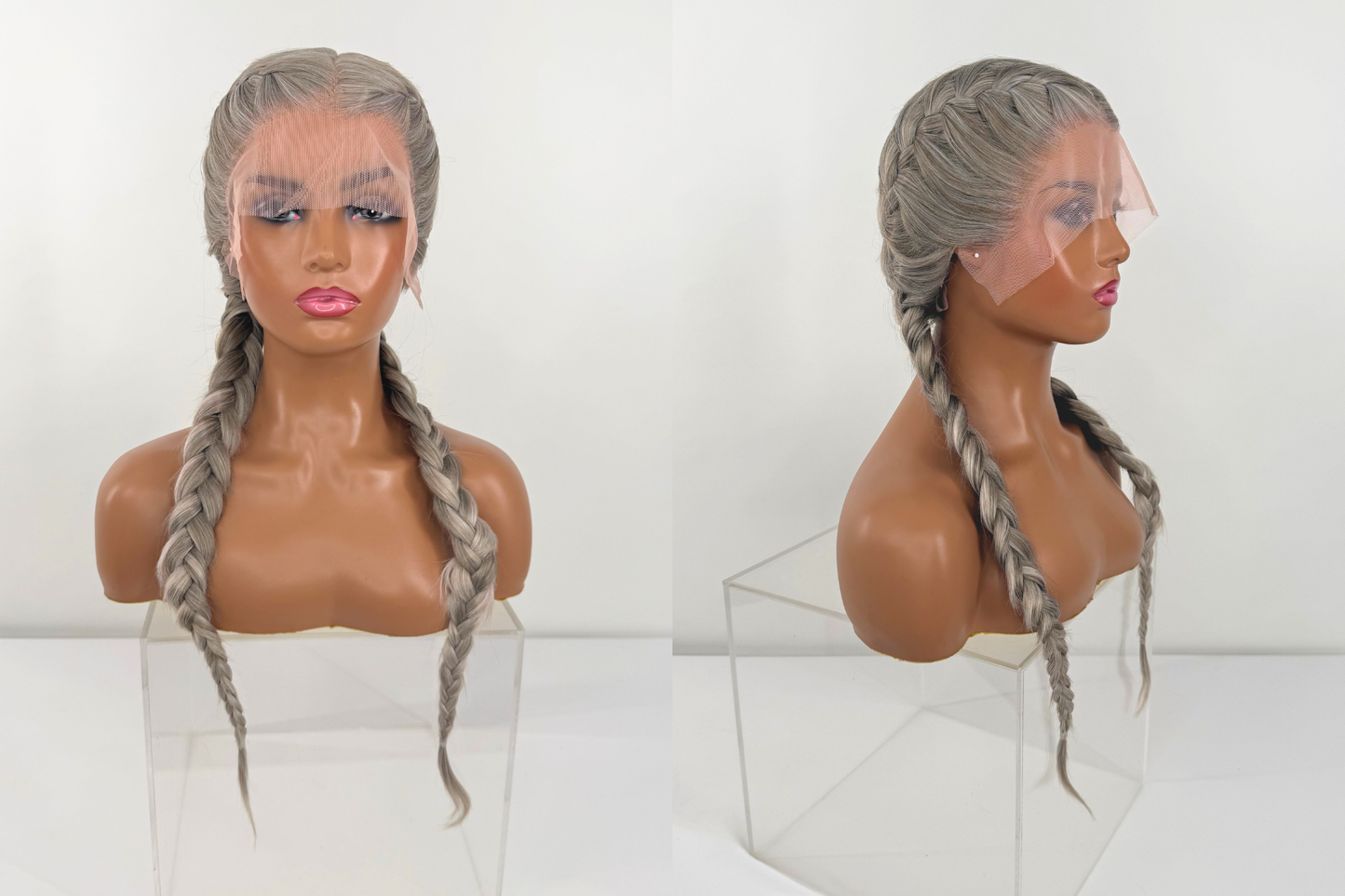 Braided Lacefront Wig- Platinum Ash