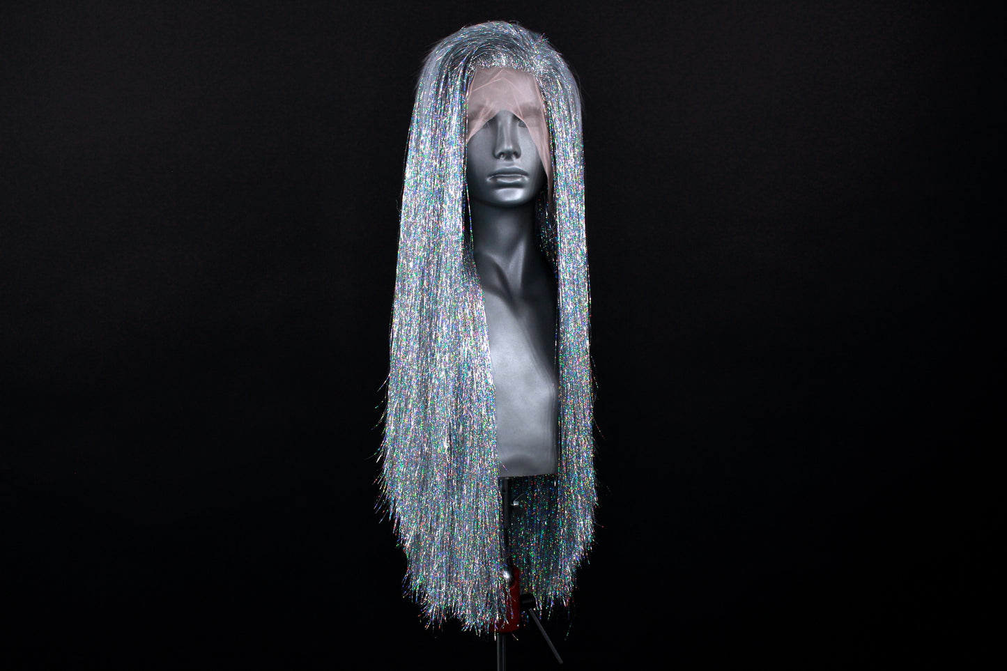 Silver Sparkle Tinsel Wig