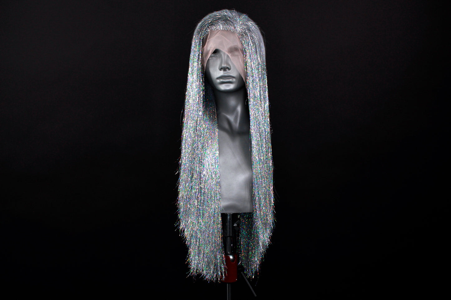 Silver Sparkle Tinsel Wig