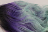Marilyn- Rooted Purple & Teal Green Ombre